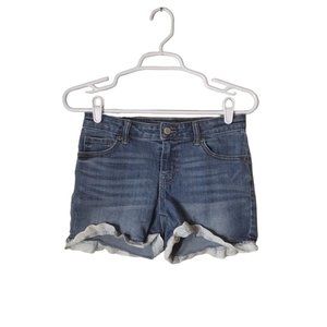 Cat Jack Shorts Girls Large Denim Stretch Ruffle Hem Summer